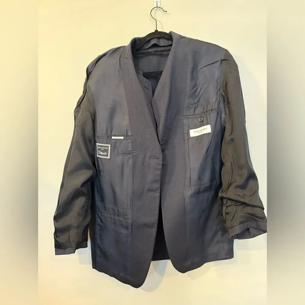 Yves Saint Laurent Vintage Men's Blue Blazer Size 40R